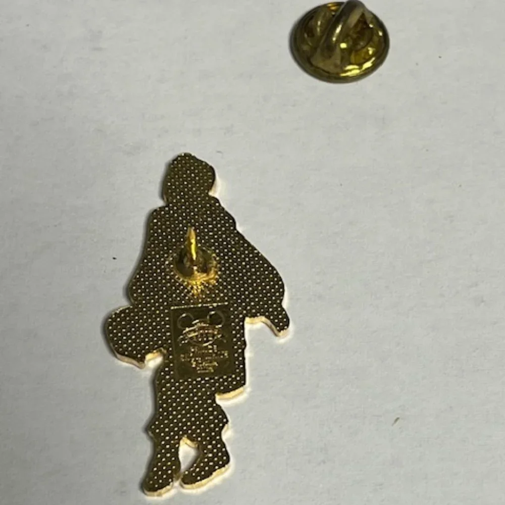 Disney Prince Charming Snow White Lapel Hat Vest Pin Gold Tone 1.75